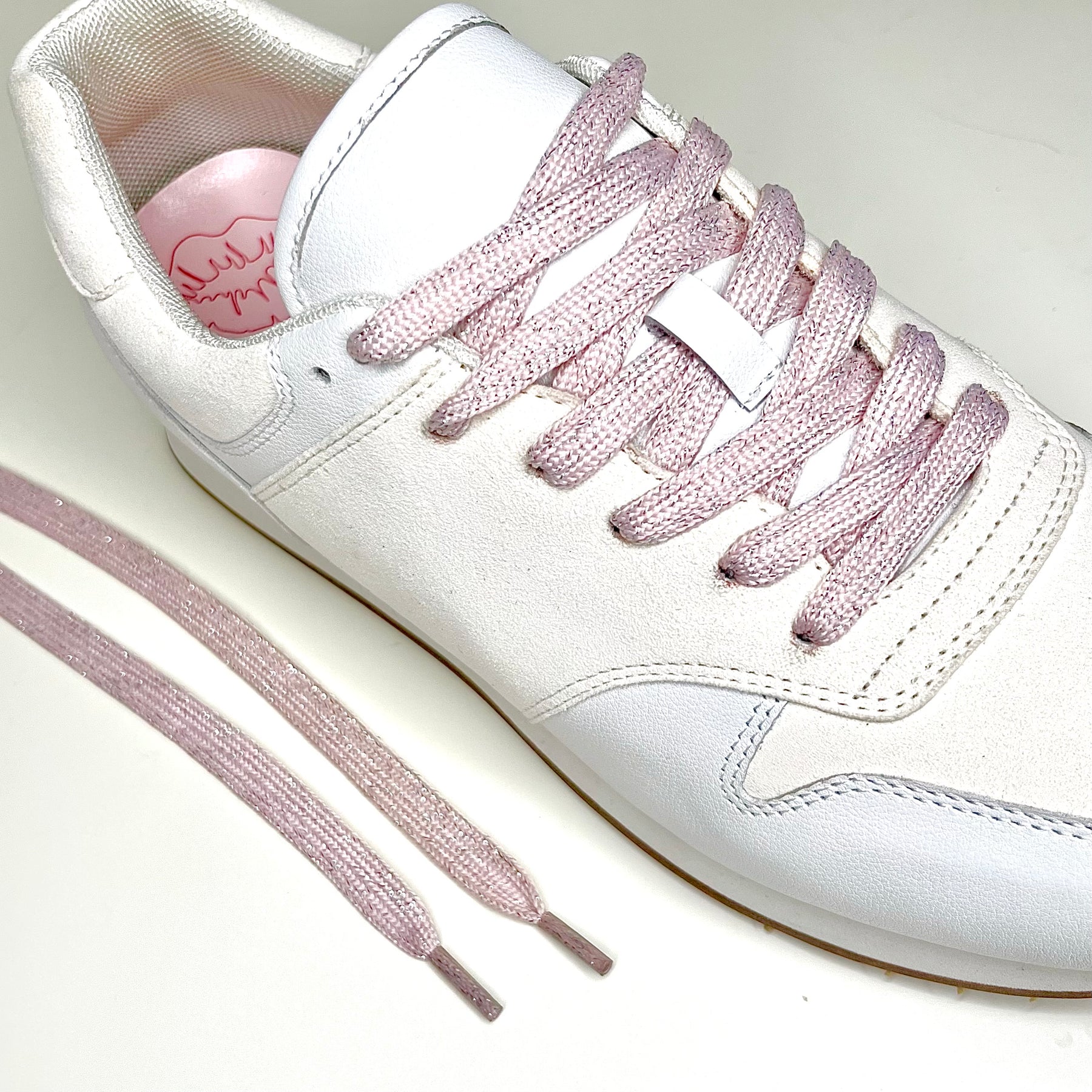 Beige Pink Glitter Laces