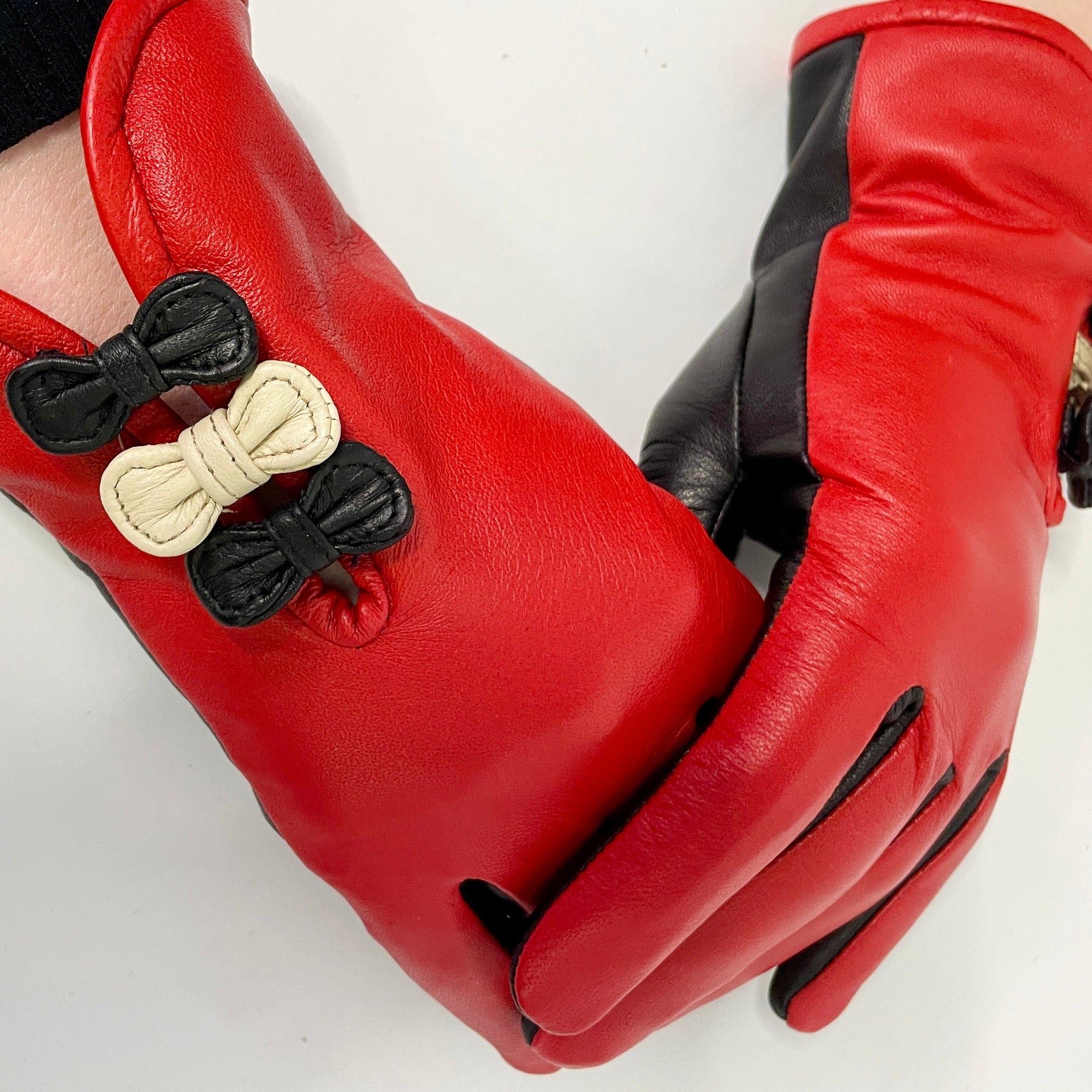 Gloves Betty Bow - Red/Black