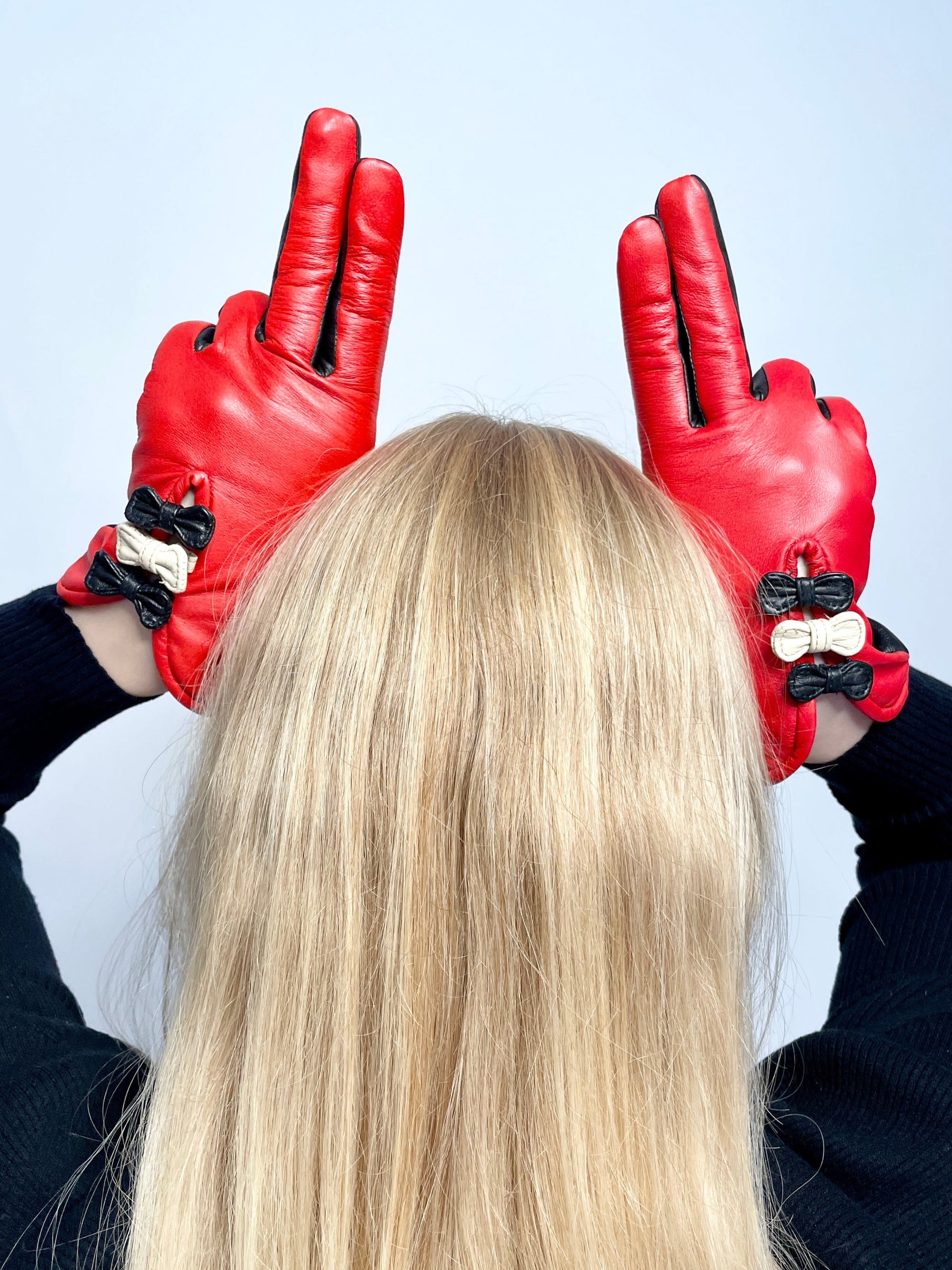 Gloves Betty Bow - Red/Black