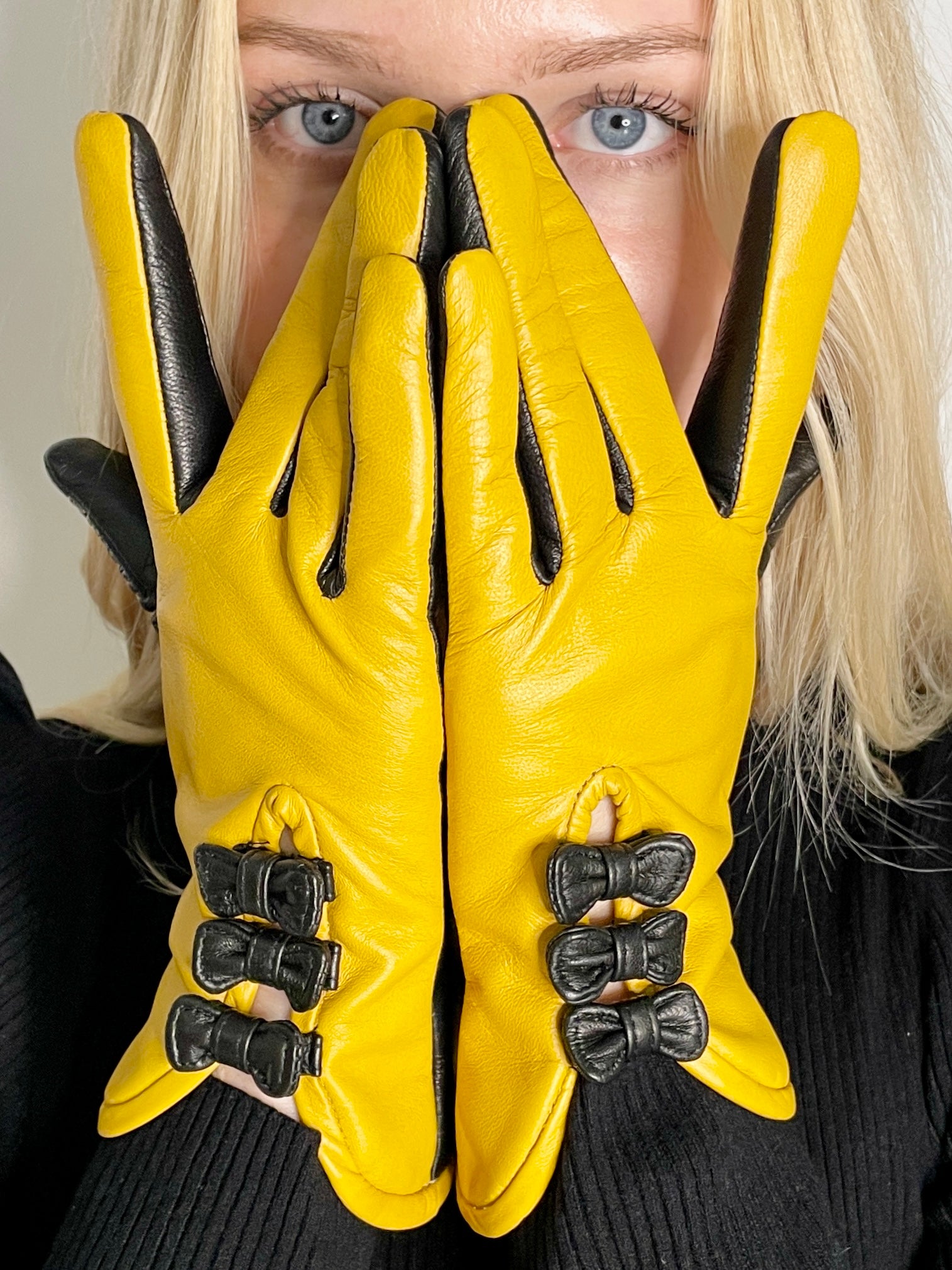 Gloves Betty Bow - Curry/Black