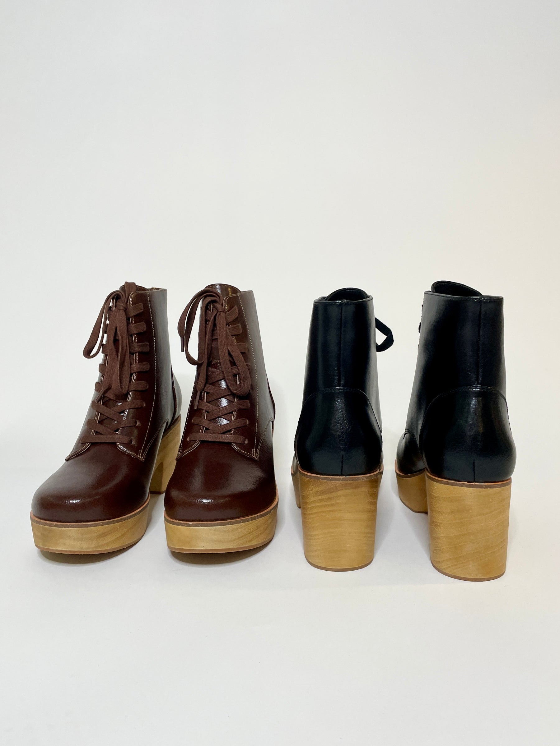 Sanita Wood-Colo Plateau Boot Black