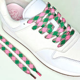 Green Pink Diamond Checker Laces