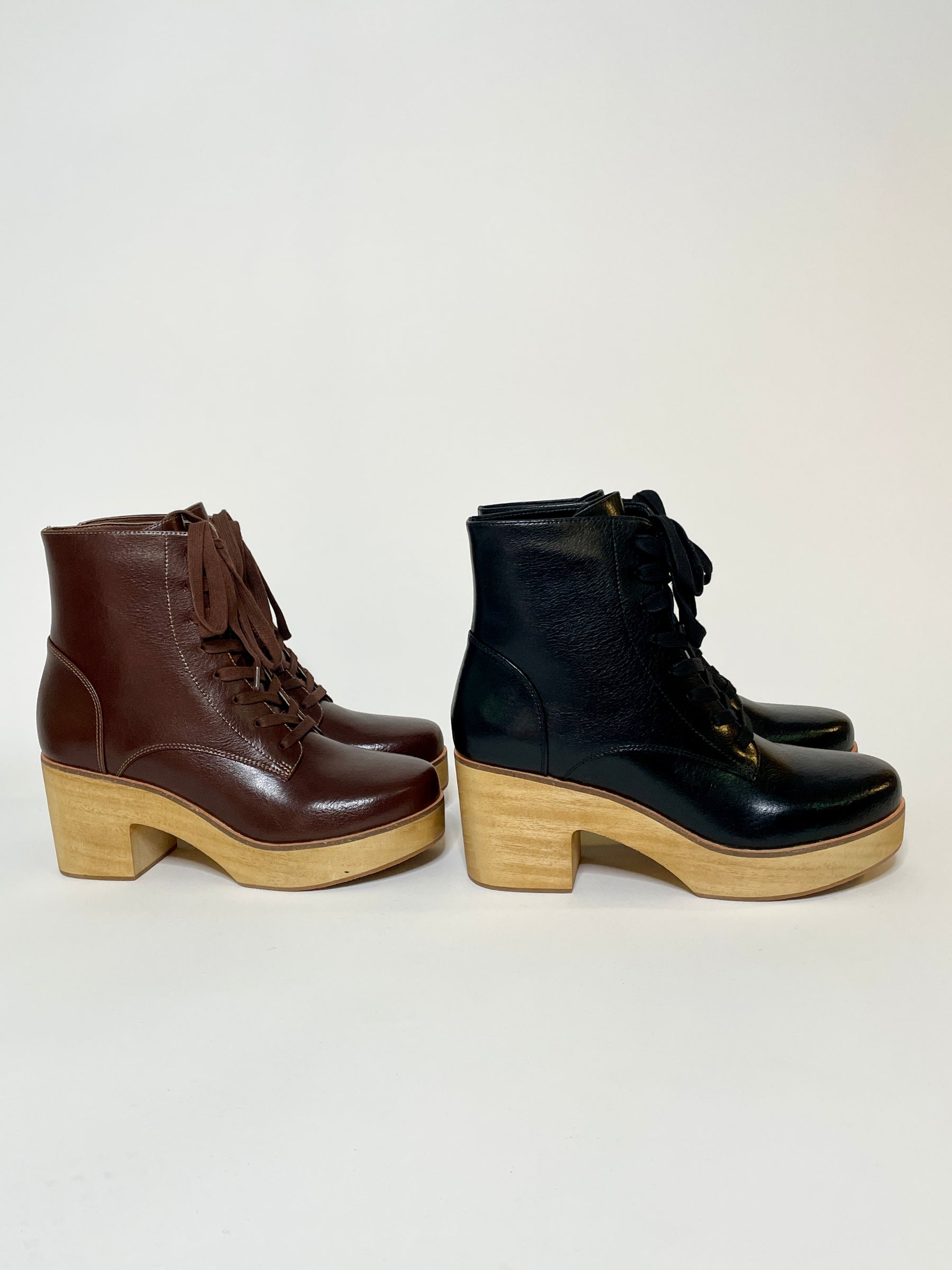 Sanita Wood-Colo Plateau Boot Black