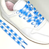 Blue White Diamond Checker Laces
