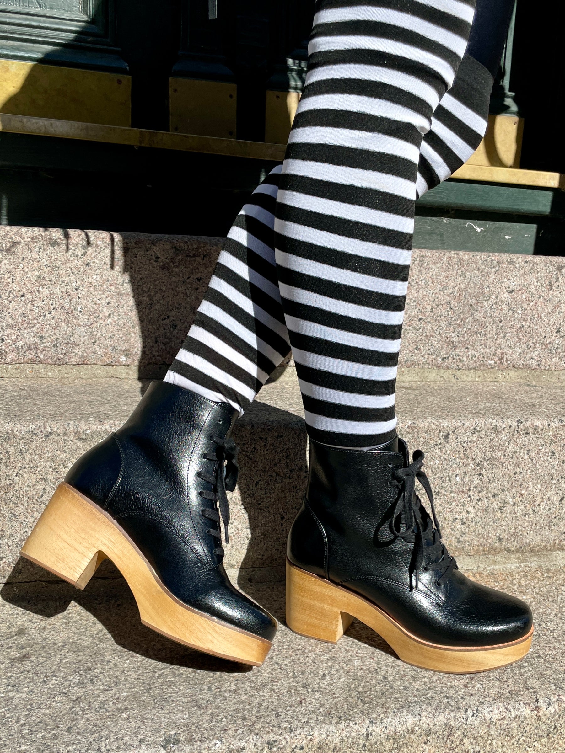 Sanita Wood-Colo Plateau Boot Black