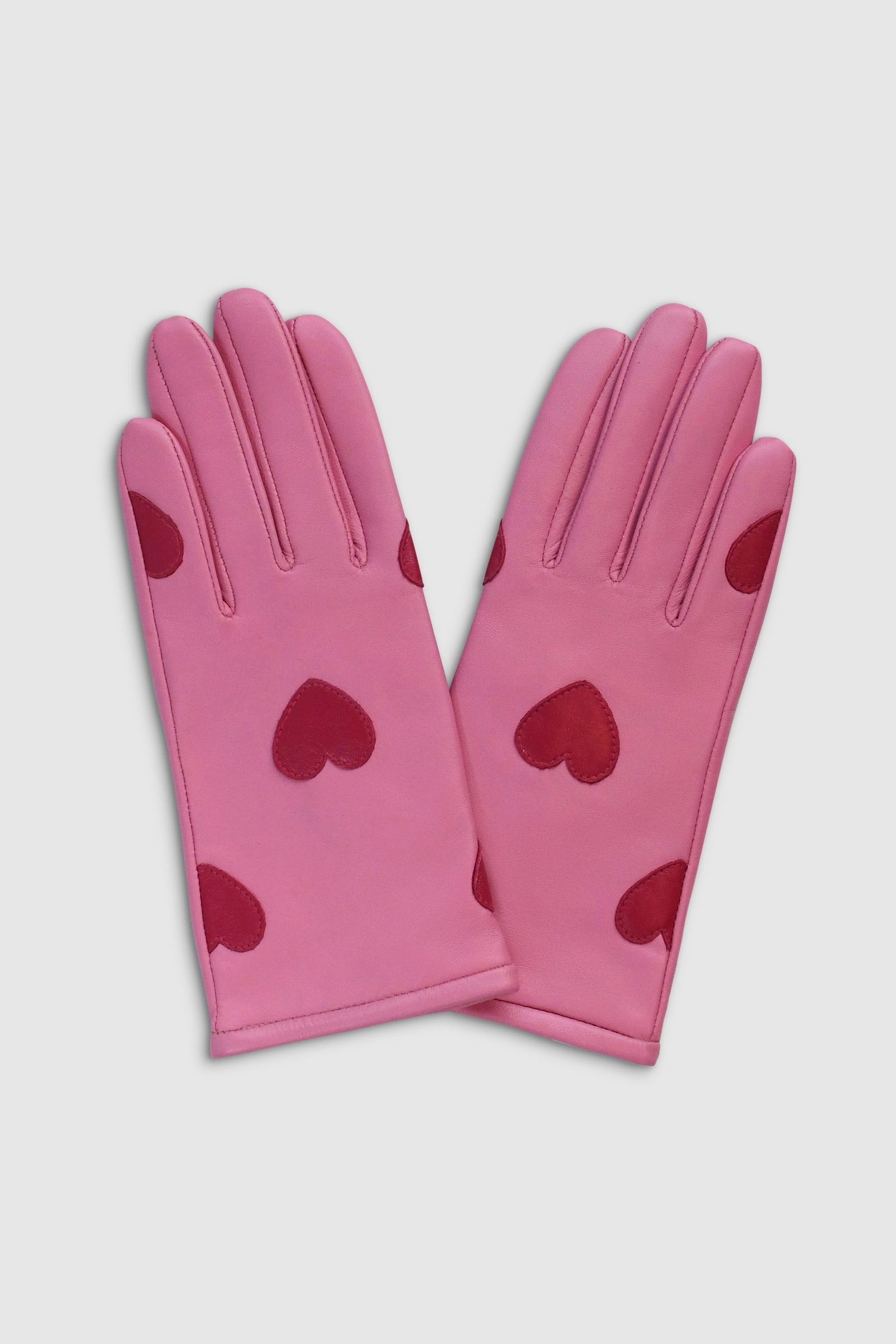 Pink heart gloves