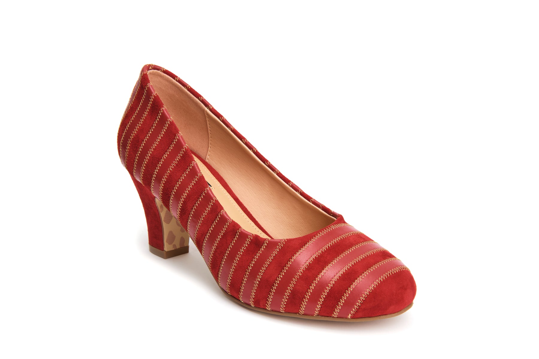 Ava Annaelle Jester Red suede and leather with gold details