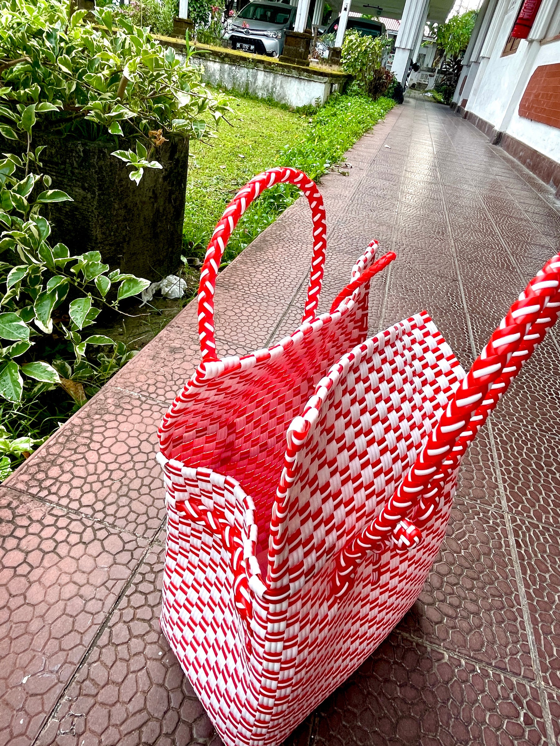 Bonita medium Shopper - Vegan - Red-white
