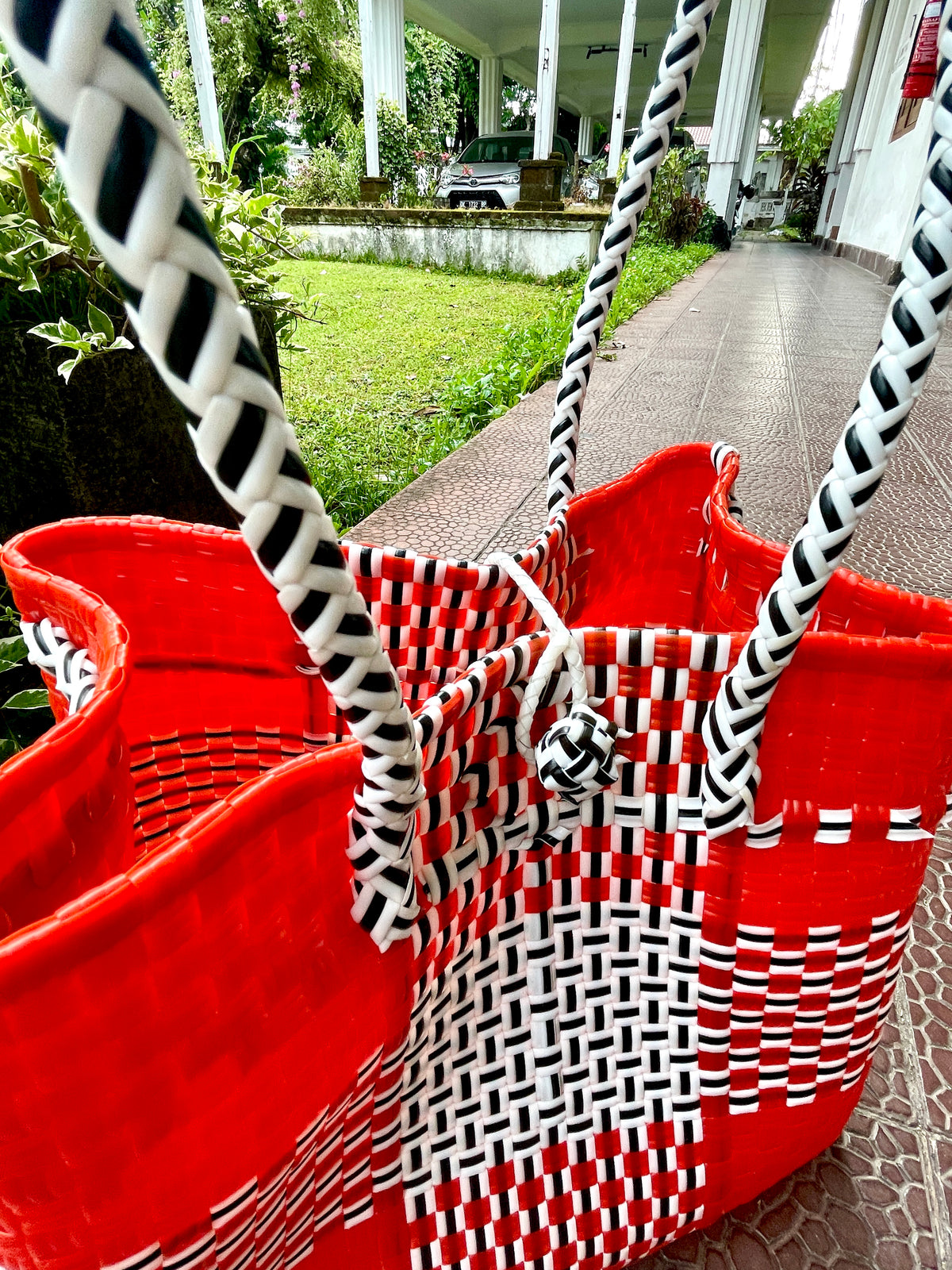 Bonita medium Shopper - Vegan - Red-White