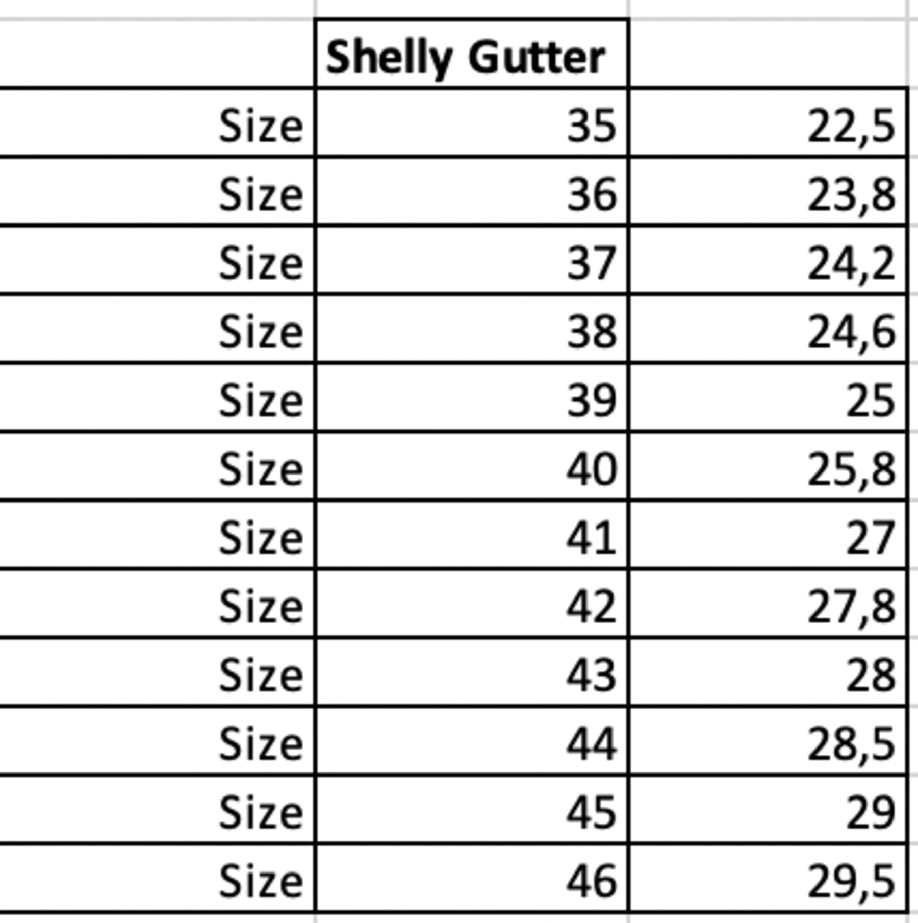 Size chart