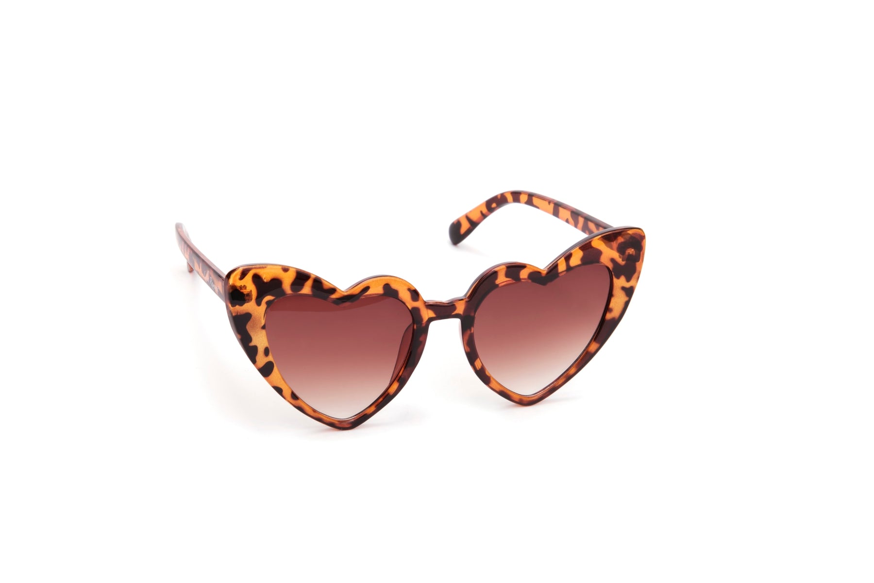 Cat Eye Heart Shades - Leopard