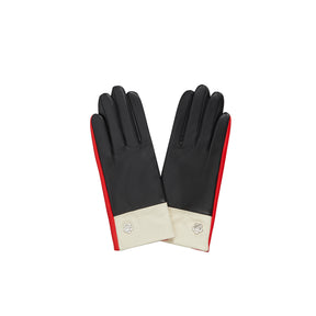 2 Tone Black,White & Red gloves