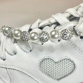 Chunky White And Glitter Beaded Charm