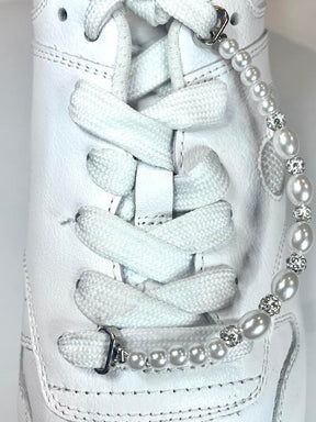 Dainty White And Silver Beaded Charm