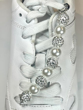 Chunky White And Glitter Beaded Charm