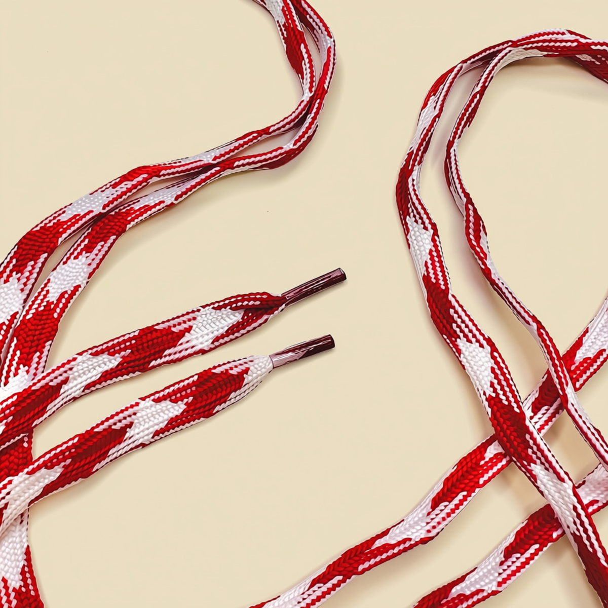 Checked Red / White Laces