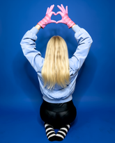 Gloves Suzy Stripe - Baby pink/Pink