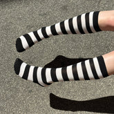 Black & White Stripes - Knee Socks