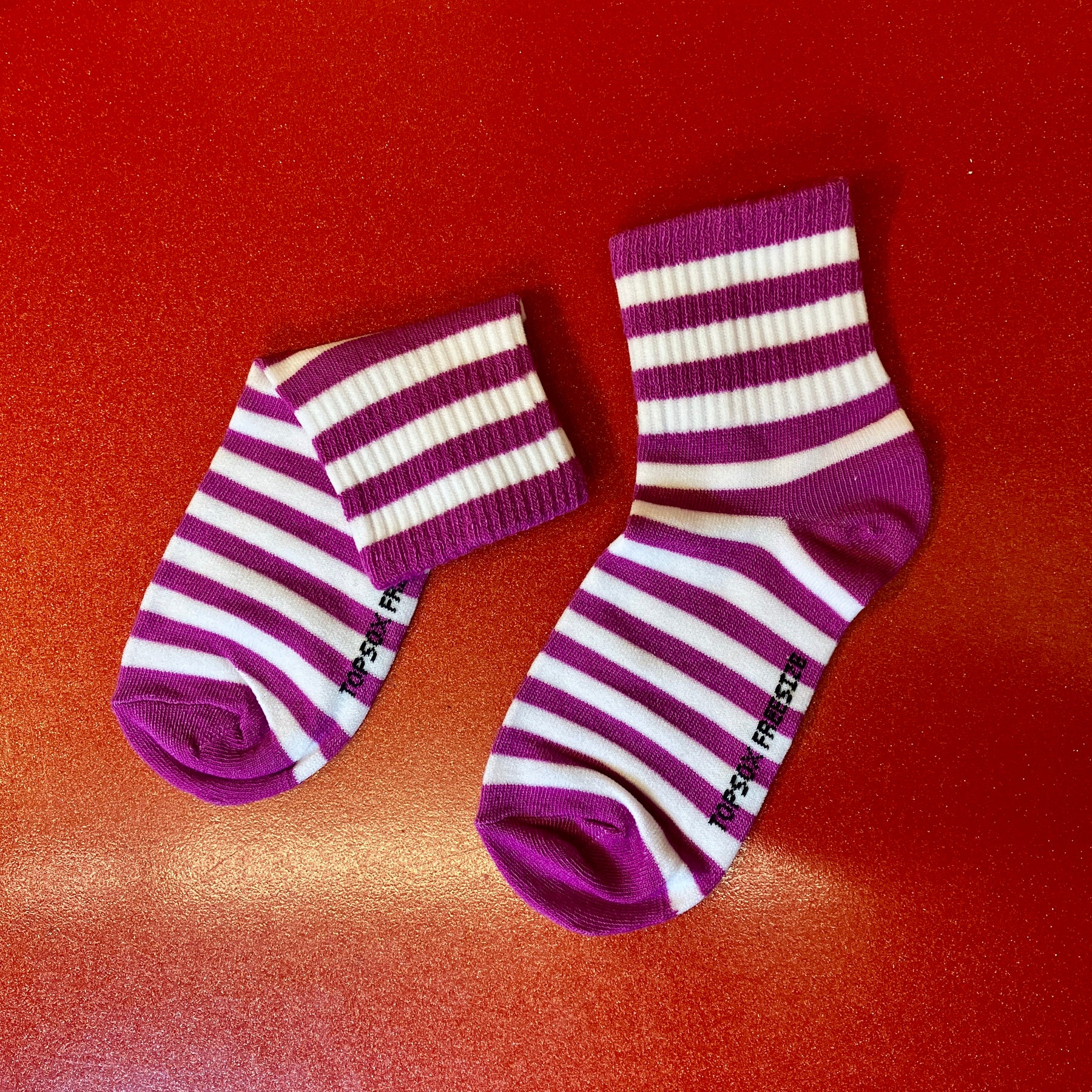 Anklets - Purple/White striped