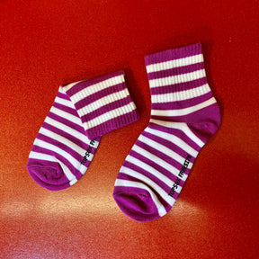 Anklets - Purple/White striped