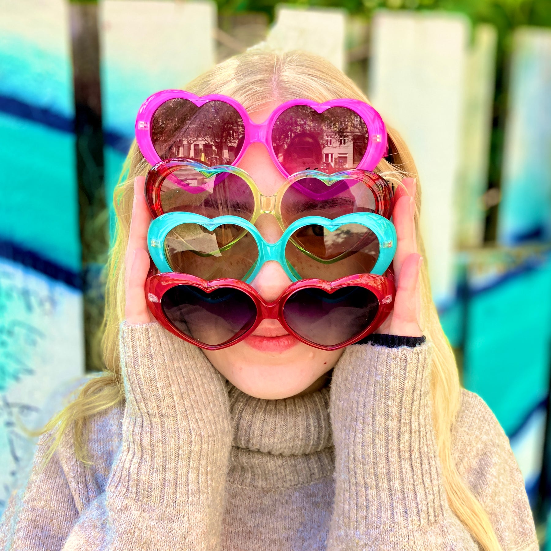 New Heart Shades - Pink/Blue Ombre