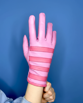 Gloves Suzy Stripe - Baby pink/Pink