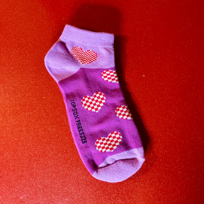 Anklets - Purple/Checkered heart