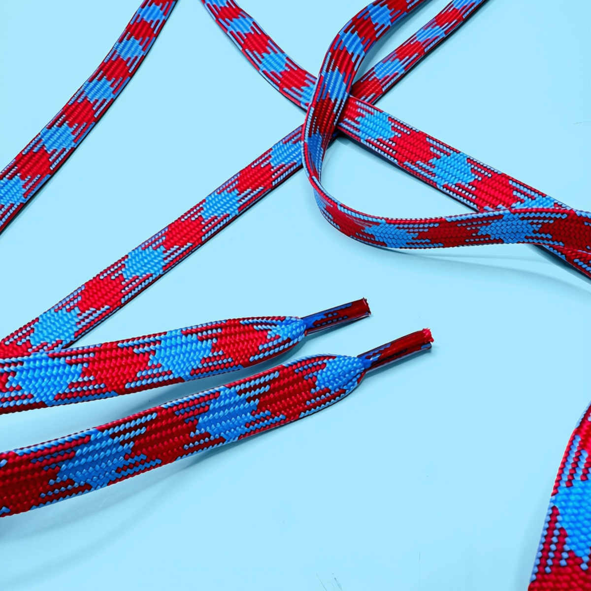 Checked Red / Blue Laces