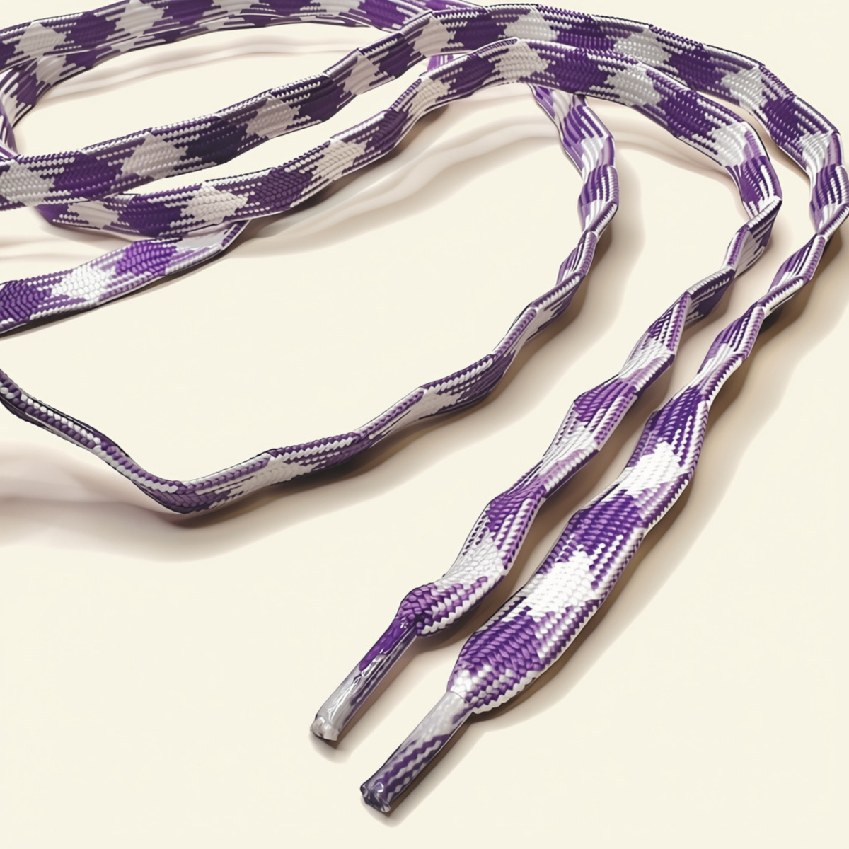 Purple White Diamond Checker Laces