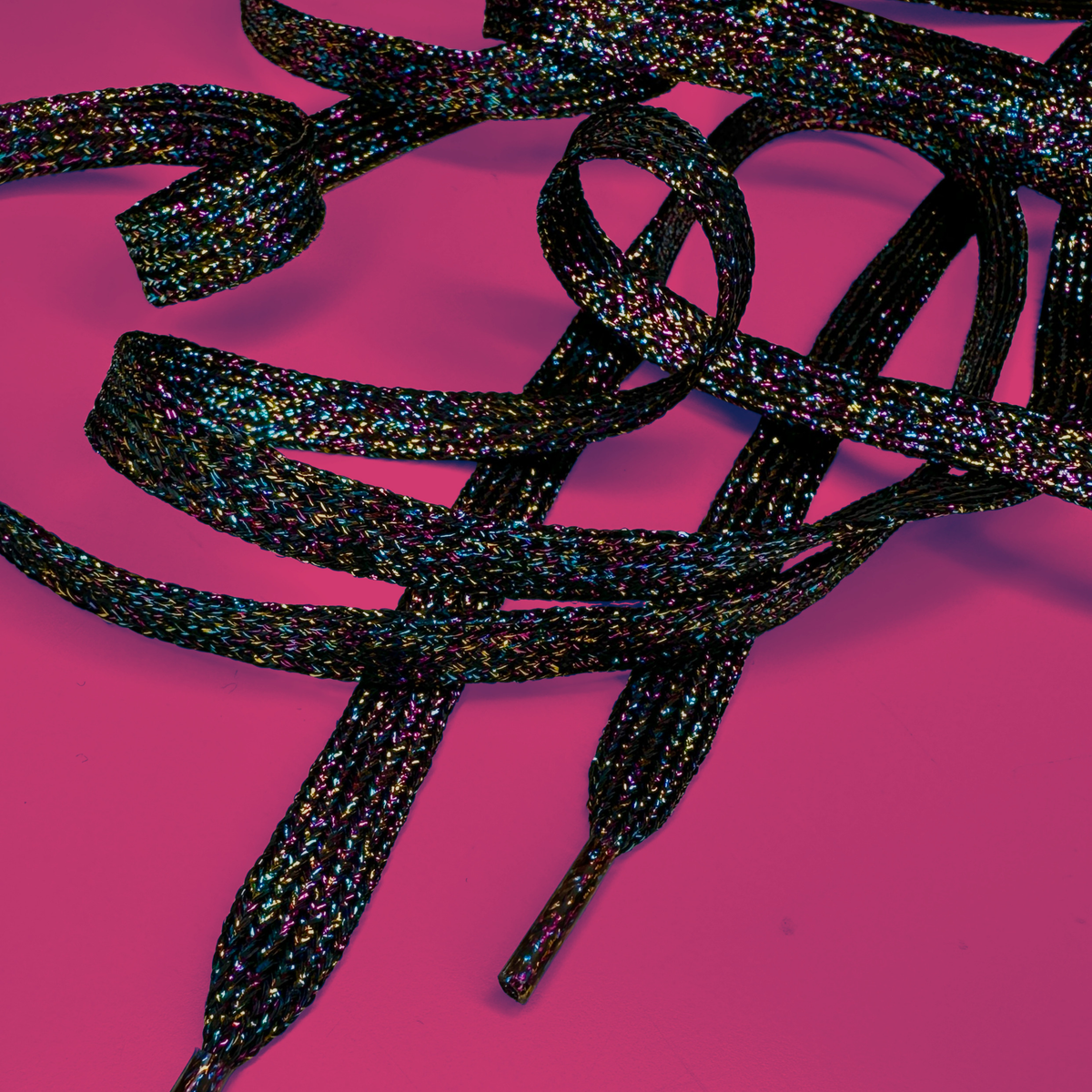 Unicorn Black Laces Glitter