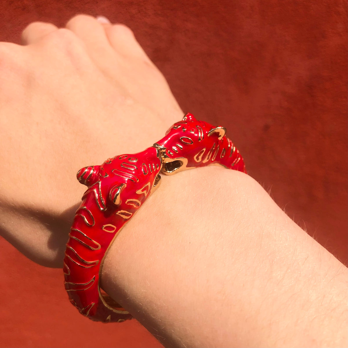 Leopard Bangle Red