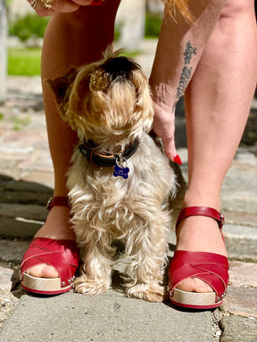Rosie Wooden Clog Red