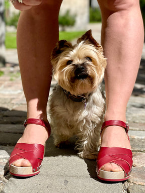 Rosie Wooden Clog Red