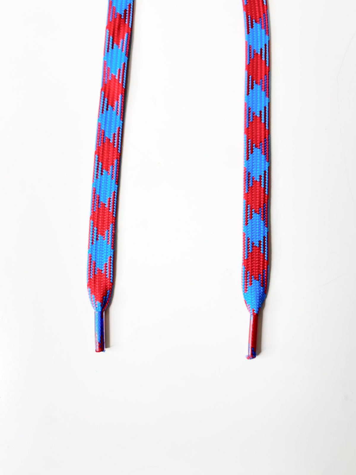 Blue Red Diamond Checker Laces