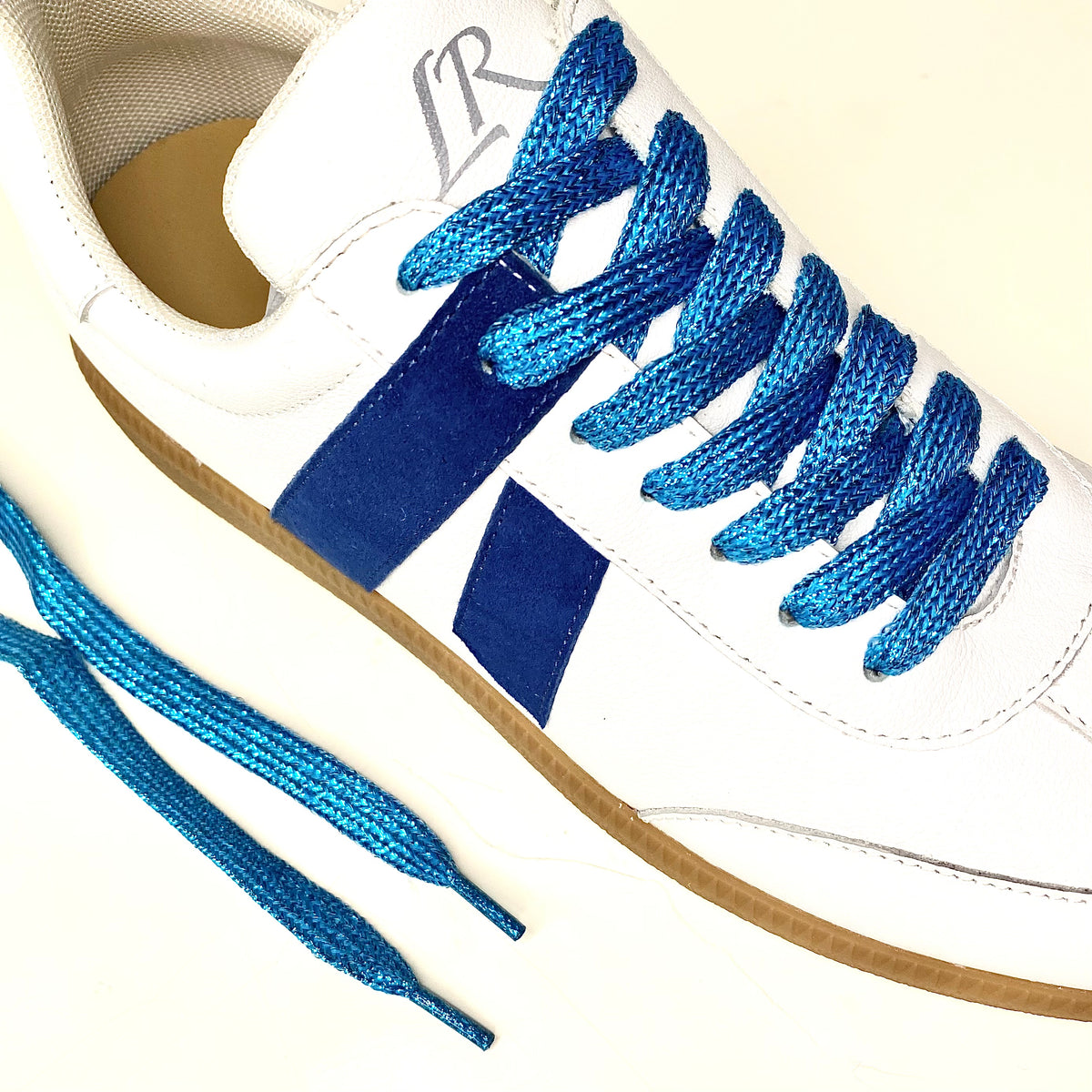 Petroleum Blue Glitter Laces