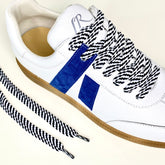 Black White Striped Laces