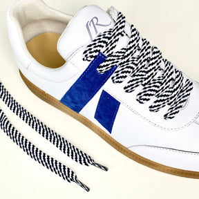 Black White Striped Laces