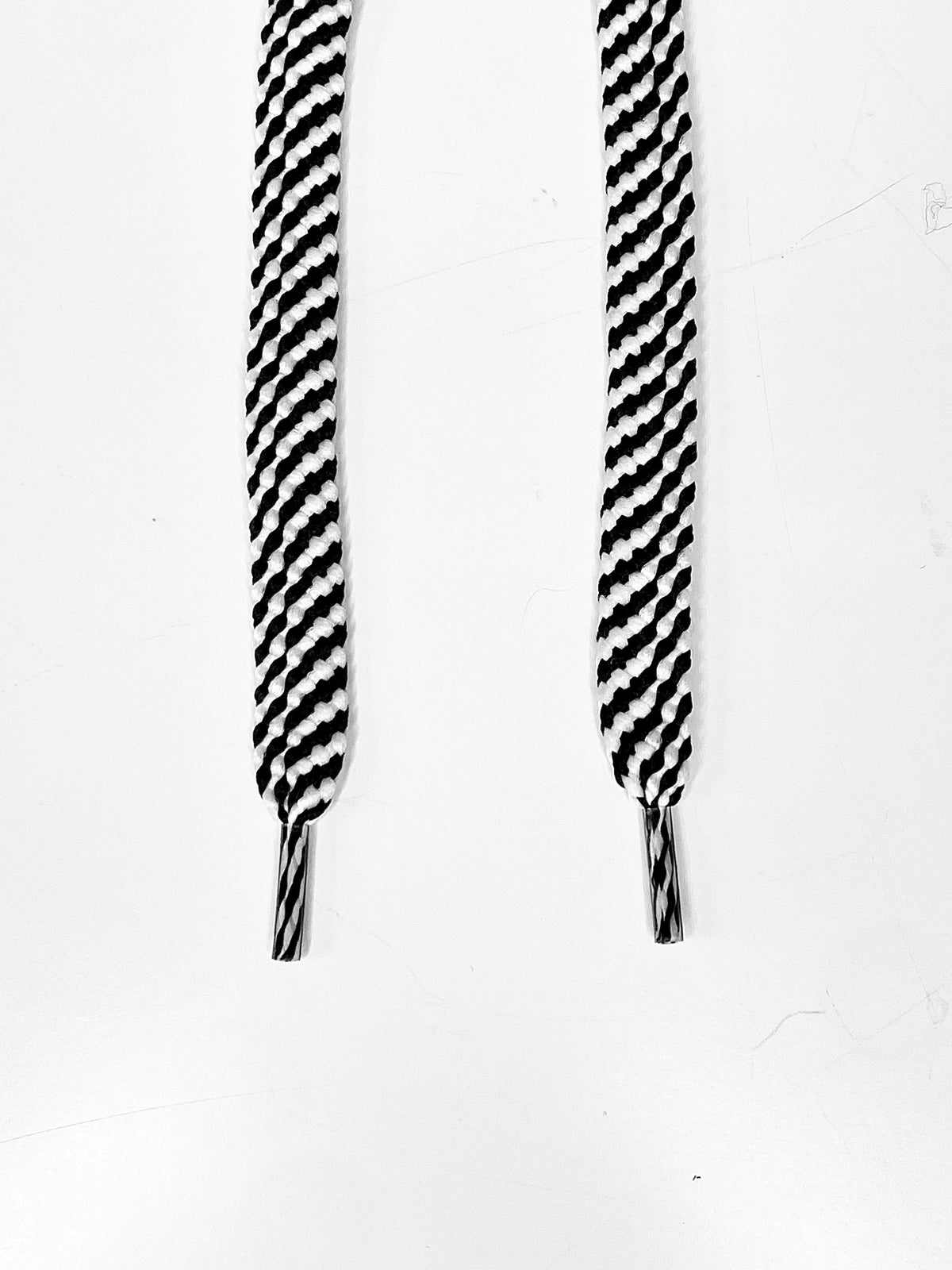 Black White Striped Laces
