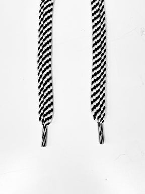 Black White Striped Laces