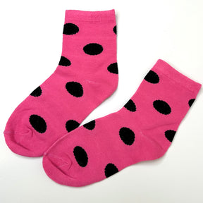 Pink & Black Dottie - Mid Leg Socks