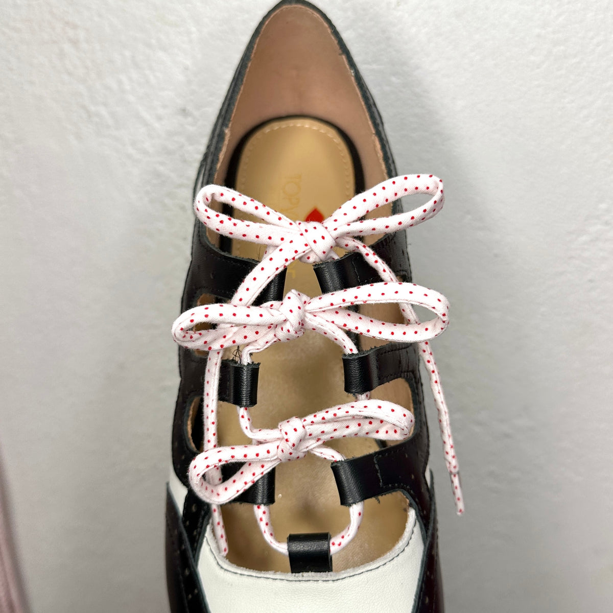 White Red Dotted Laces