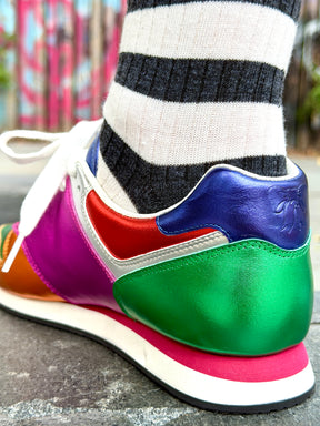 Serena Sneaker - Mirror - Mixed metallic leathers