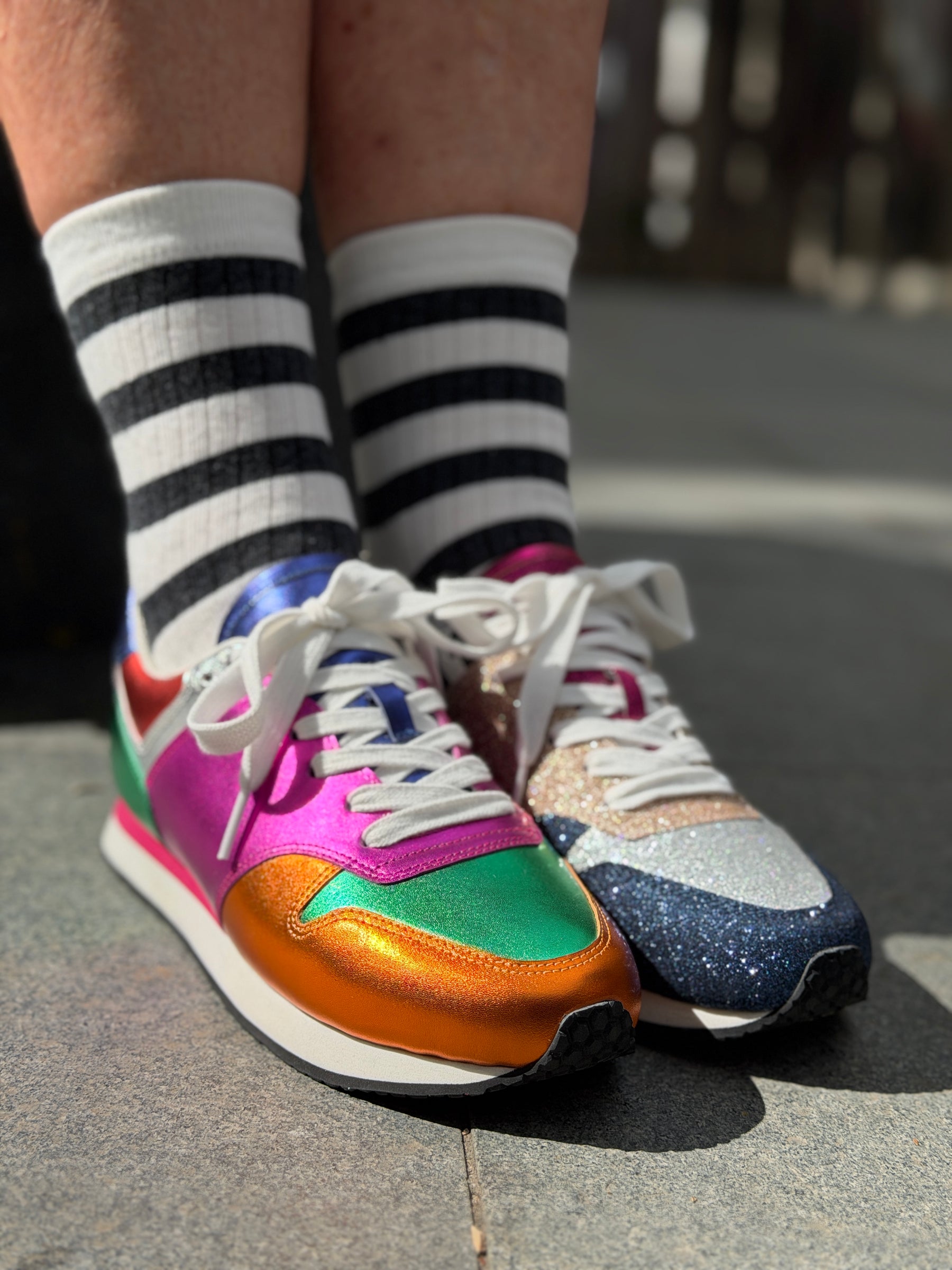 Serena Sneaker - Mirror - Mixed metallic leathers