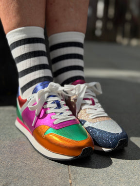 Serena Sneaker - Mirror - Mixed metallic leathers