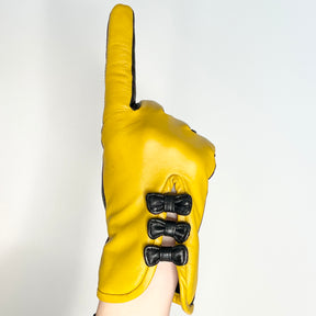 Gloves Betty Bow - Curry/Black