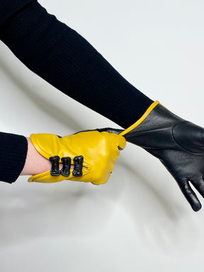 Gloves Betty Bow - Curry/Black