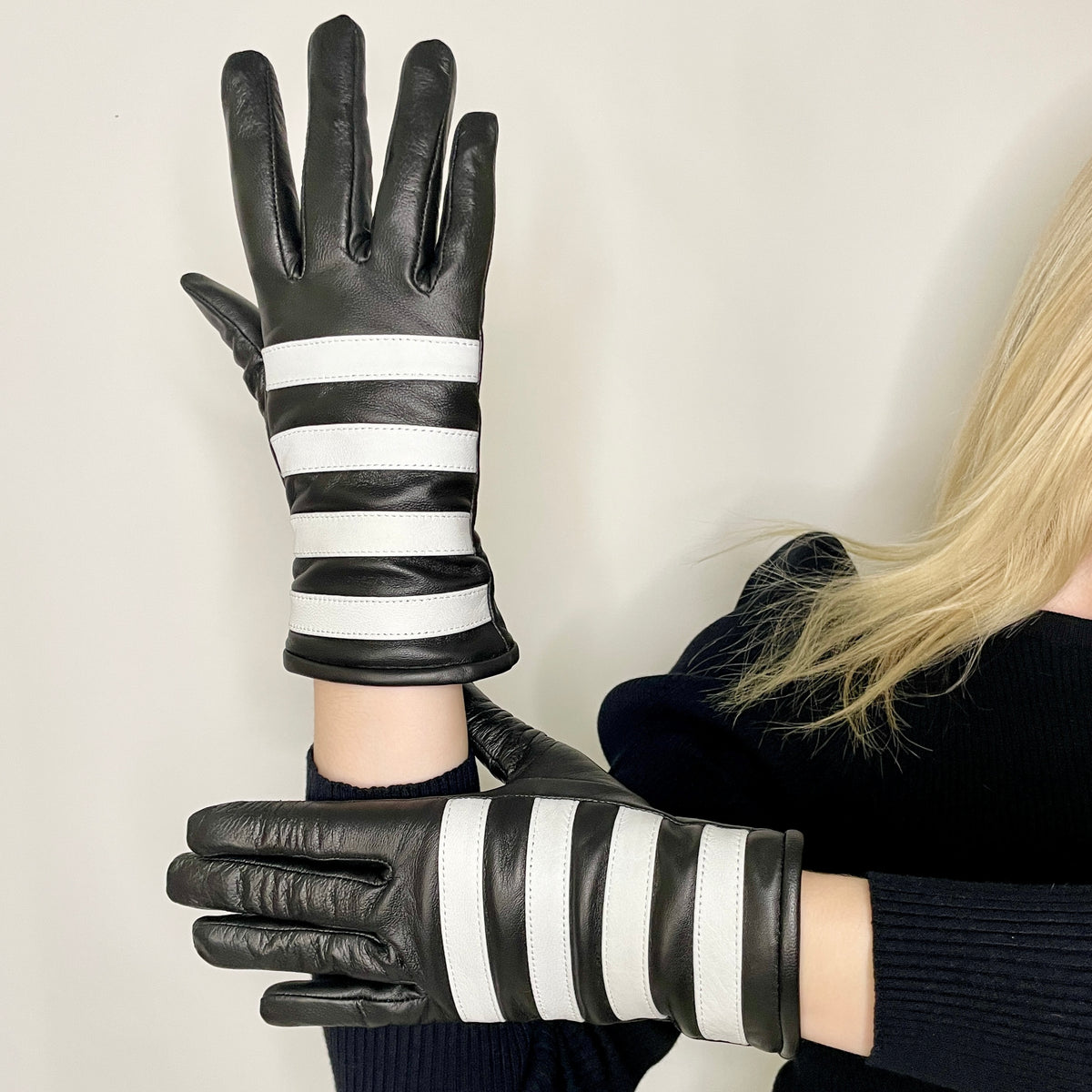 Gloves Suzy Stripe - Black /White