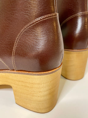 Sanita Wood-Colo Plateau Boot Dark Brown