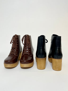 Sanita Wood-Colo Plateau Boot Black