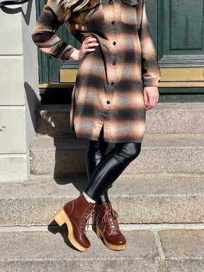 Sanita Wood-Colo Plateau Boot Dark Brown
